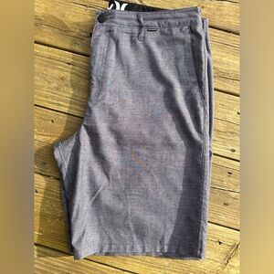 Hurley Charcoal Men's Flat Front Hybrid Shorts, sz 34
